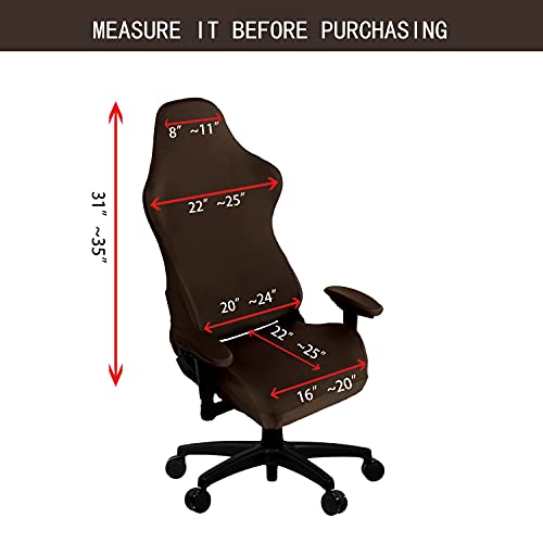 Image of SARAFLORA Gaming Chair Covers Stretch Washable Computer Chair Slipcovers for Armchair, Swivel Chair, Gaming Chair,Computer boss Chair (Brown, X-Large)