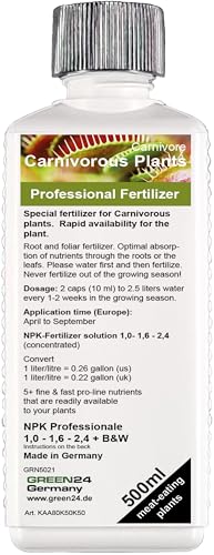 GREEN24 Engrais pour plantes carnivores, engrais liquide HIGH-TECH NPK pour plantes carnivores Nepenthes, Drosera, Dionaea