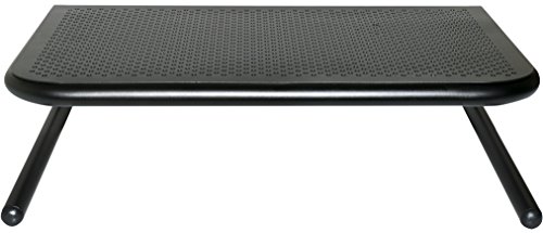 Allsop Metal Art Jr. Monitor Stand, 14-Inch Wide Platform - Holds 18kg (40 lbs) with Keyboard Storage Space - Pearl Black (06490)