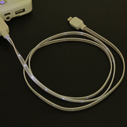 Shining lightening cable for iPhone 5/iPhone 5S/iPhone 5C/iPad/iPod, color:White