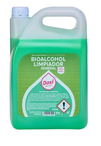 DOSI Dermo Limpiador General con Bioalcohol 5L - Fregasuelos Profesional Multiusos, Secado Rápido y Brillo Sin Marcas, Garrafa de 5kg, Aroma Fresco Duradero para Suelos, Azulejos y Sanitarios.
