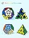 Speed Cube Set, ROXENDA Magic Cube Set of Pyramid Megaminx Cube Smooth Triangle Pentagon Speedcube