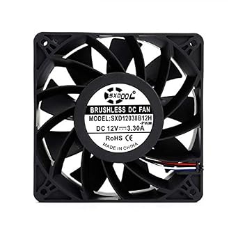 cooling fan for antminer SXD12038B12H 120mm 120mm 120x120x38mm DC12V 3.3A 5200RPM 210CFM powerful for BTC BCH SBTC UBTC