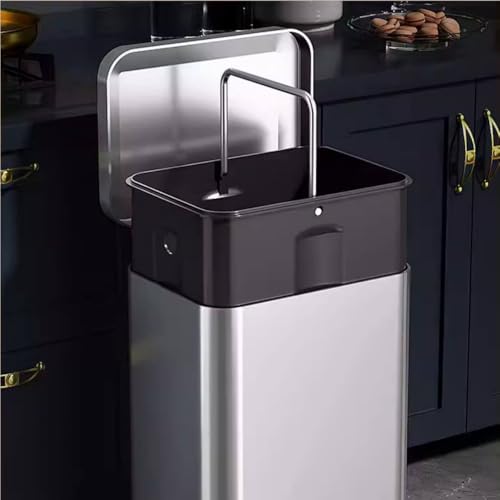 Caneca de basura pequeña de 7L con tapa y pedal negra miniatura 4