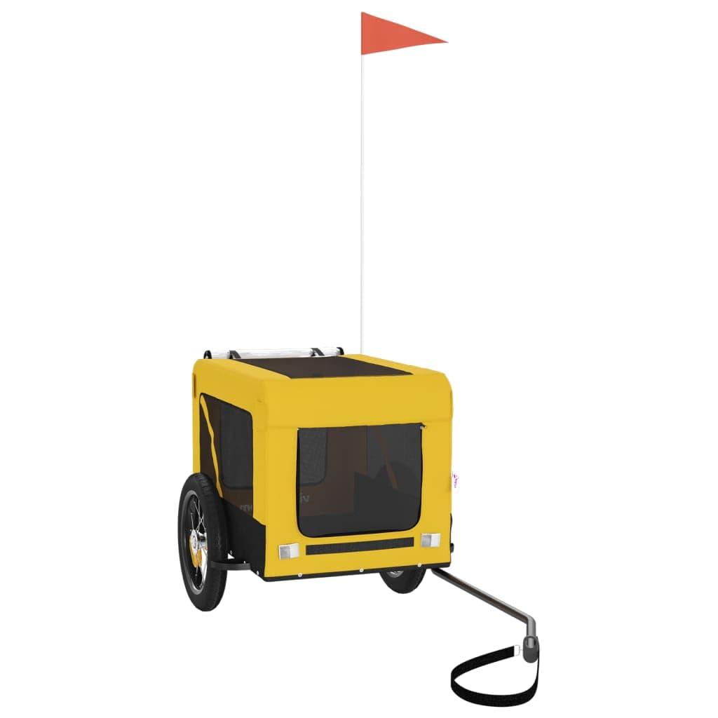 vidaXL Pet Bike Trailer | Yellow and Black | Oxford Fabric, Iron, PVC
