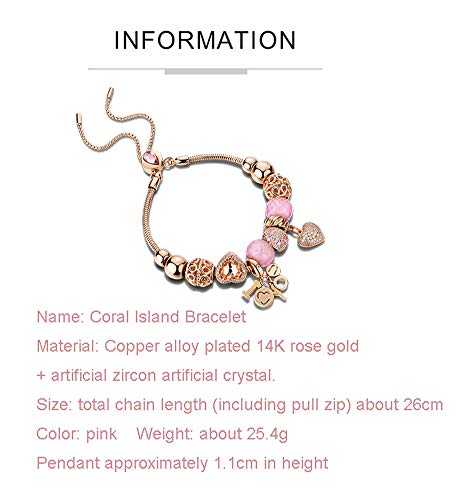 Pulsera de oro de 14 quilates con exclusivo cristal de circón para mujer 4