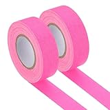 PATIKIL Glow in the Dark Gaffers Tape, 0.8 Inch x 65.6 Feet Colored Cotton Glow Tape Markers Fluorescent Glow in the Dark Tape Stickers for Party Decorations, Pink