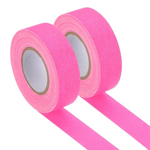 Image of PATIKIL Neon Gaffer Cloth Tape, 0.8 Inch x 65.6 Feet Colored Cotton Glow Tape Markers Fluorescent Blacklight Glow in The Dark Reflect Tape Stickers for Party Decorations, Pink