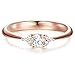 Produktbild Tresor 1934 Damen-Ring Verlobungsring Sterling Silber in Roségold-Farben mit Zirkonia weiß in Brilliant-Schliff - Solitär-Ring mit Stein Trauring für Hochzeit rosévergoldet