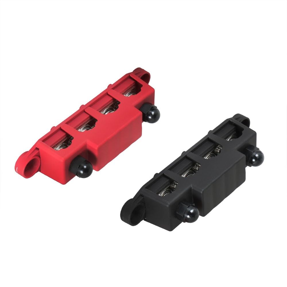 Genuine NEW 4 Post Busbar Bus Bar Power Distribution 12V 250A 3/8" Red and Black Pair Genuine OEM Replacement