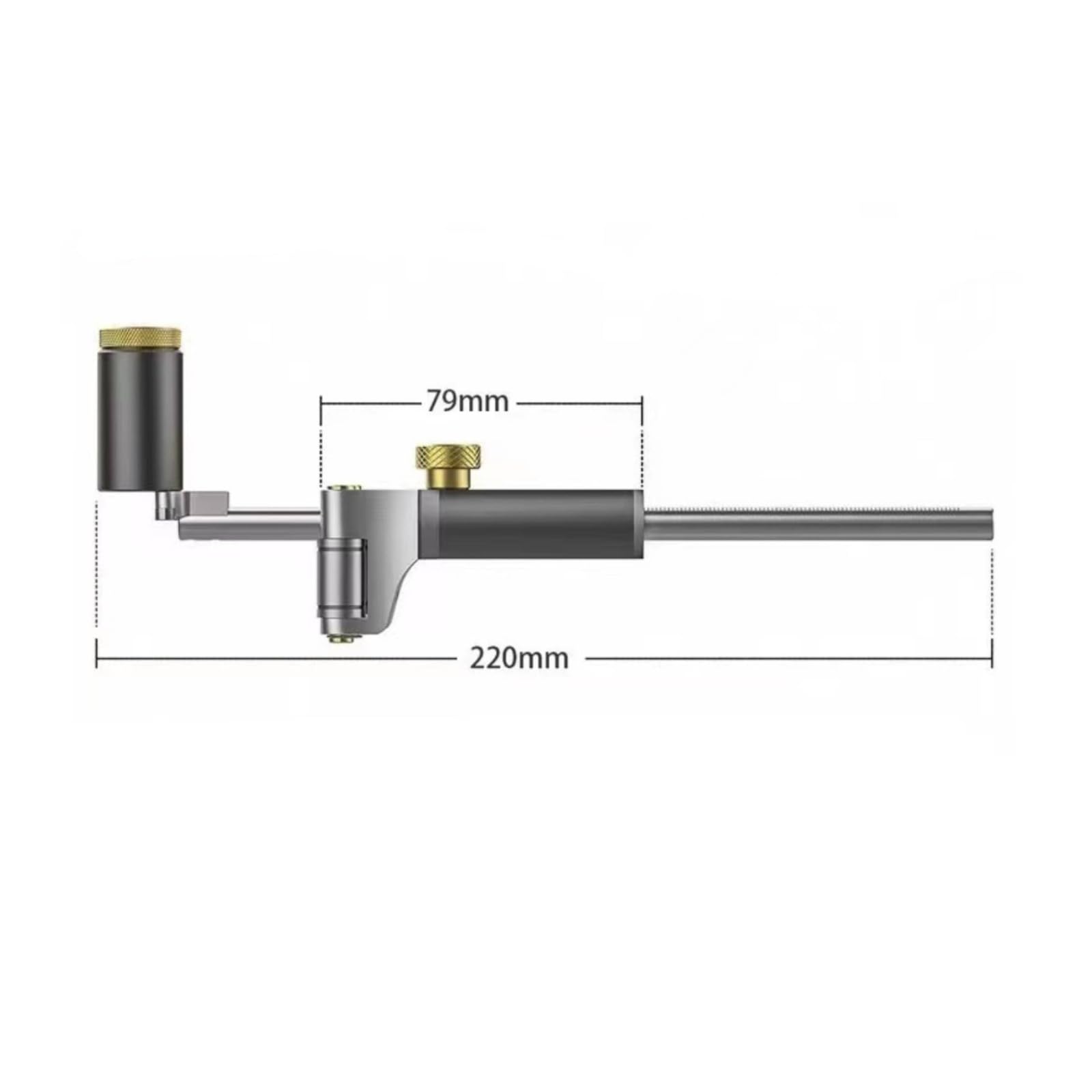 Tracciatore Bifunzionale Marcatura Legno Righello Scriber con Manopole Zigrinate in Metallo Puntale Affilato per Linee E Cerchi Regolazioni Stabili