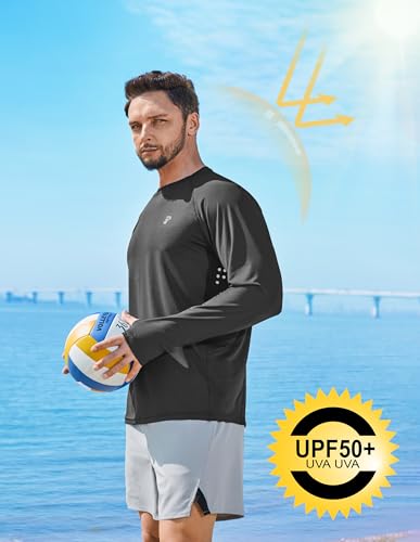 Men's Long Sleeve Sun Protection Swim Shirts UPF 50+ Rash Guard Quick Dry Lightweight Fishing Shirts for Beach Summer4