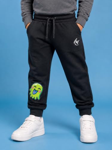 Image of KiddoPanti Boys Solid Fleece Track Pants | Cotton Poly Fleece Fabric | Ankle Length Bottom Rib | 2 Front Patch Pocket | Elastic Waist & Drawcord | Jogger Track Pants for Boys