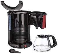 Moulinex Filterkaffeemaschine Subito, Glaskanne, 10-15 Tassen, 1,25L Fassungsvermögen, automatische Abschaltfunktion, herausnehmbarer Filtereinsatz, Wasserstandsanzeige, Edelstahl, rot/schwarz, FG360D – Ansicht 2