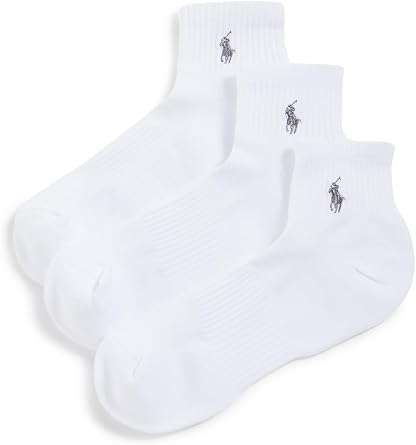 POLO RALPH LAUREN Mens Tech Athletic Ankle Cushioned Arch Support Socks 3-Pack