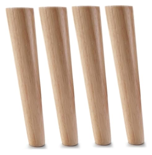 Patas cónicas de madera para muebles, juego de 4 piezas para sofá, cama, tocador, mesa y armarios, soporte duradero con tornillos incluidos
