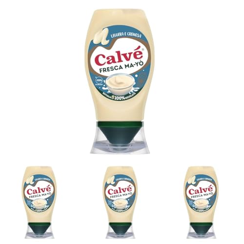 Calvé Maionese Fresca Ma-Yò, Formato 250 ml, Maionese con Yogurt Magro e il 55% in Meno di Grassi*, Ideale per Insalate di Riso, Patate Fredde e Insalatone, Senza Conservanti, Vegetariano