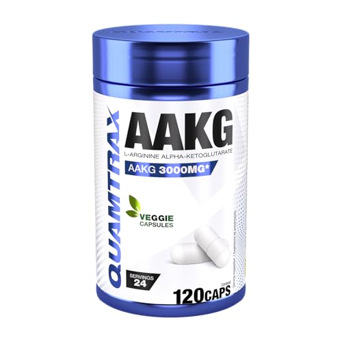 Quamtrax Nutrition - AAKG - 120 cápsulas - Precursor de óxido nítrico, mejora del rendimiento y vasodilatación muscular