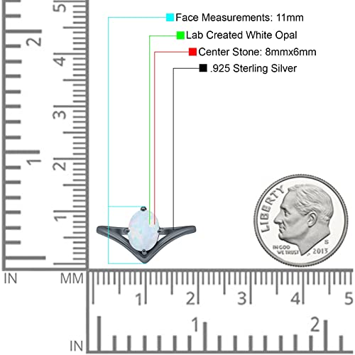 Blue Apple Co. V Art Deco Wedding Ring Oval Simulated Cubic Zirconia 925 Sterling Silver4