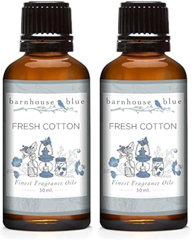 Barnhouse Blue Fresh Cotton 30ml Premium Fragrance Oil - For Candle, Soap Making, Aromatherapy, Diffusers, Home Care, & Humidifiers (Pack of 2)