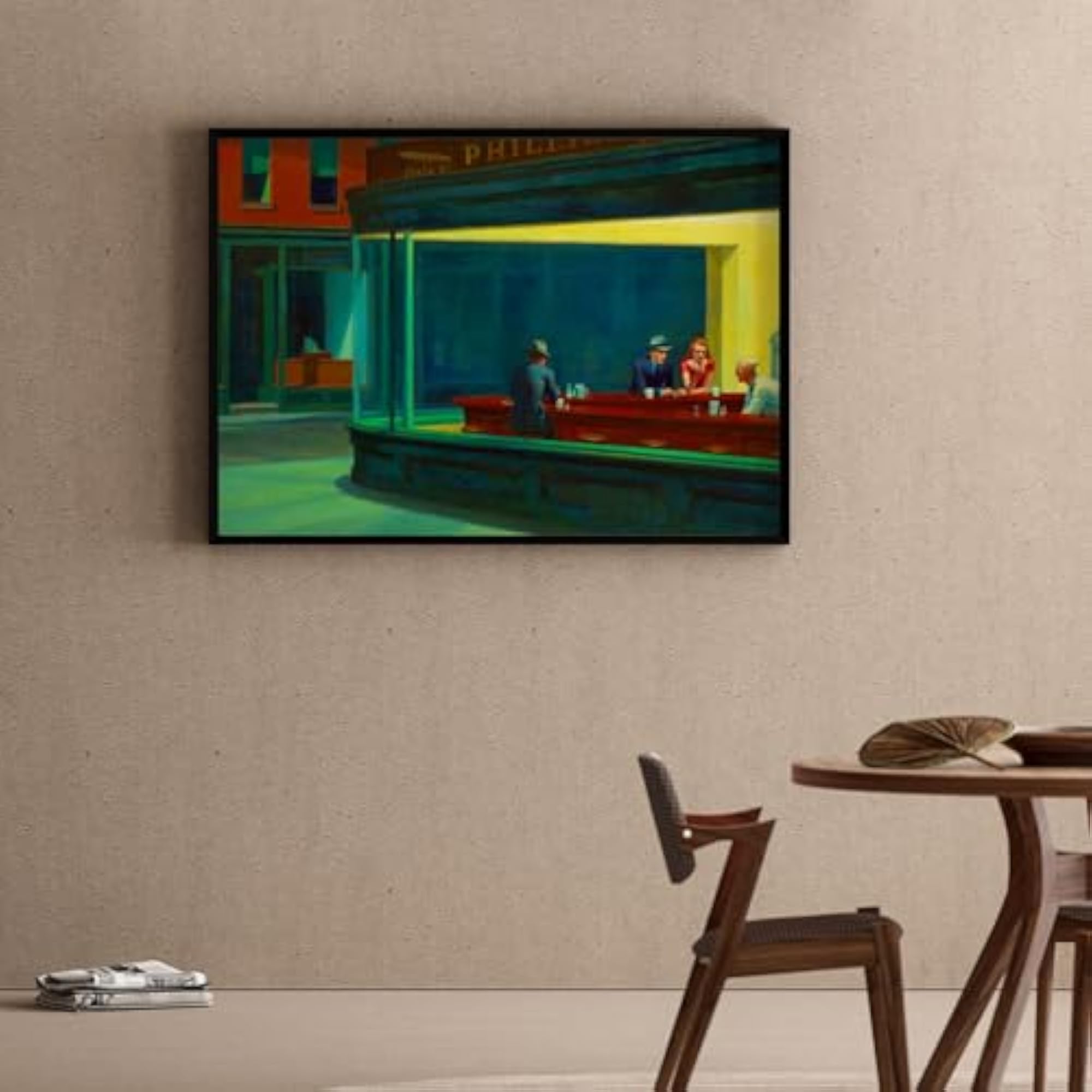 Nighthawks Famous Painting Canvas Wall Art