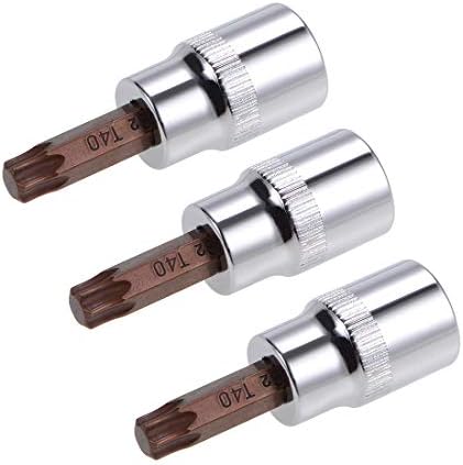 sourcing map 3/8" Drive x T50 Torx Bit Socket, S2 Steel Bits, CR-V Sockets 38mm Length (for Hand Use Only) 3pcs