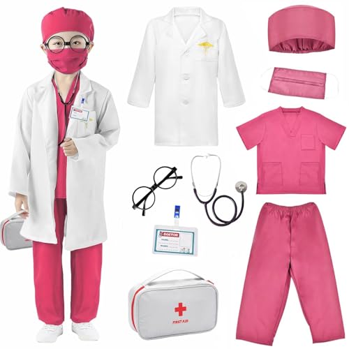 9 Stück Arztkoffer Dokotorset Kinder Arztkittel Arzt Kostüm Verkleidung...