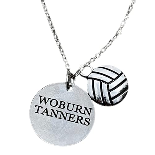 Personalized Engraved Volleyball Charm Necklace, Custom Girls Volleyball Jewelry