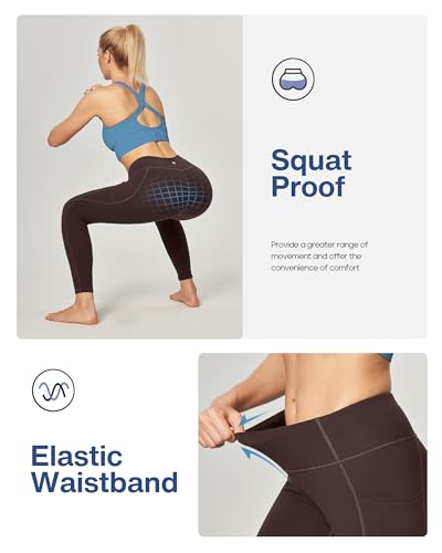 Image of Heathyoga Yoga Pants with Pockets Extra Soft Leggings with Pockets for Women Non See-Through High Waist Workout Leggings
