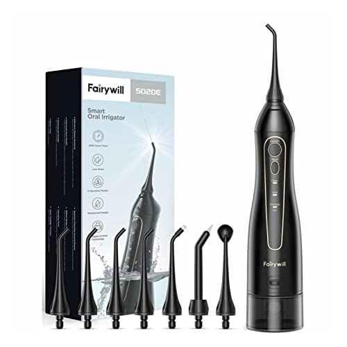 XINTAOSM Irrigatori per collutori, pulitori dentali Risciacquo Dentale Orale Portatile, pulisci Denti con Serbatoio 'Acqua (Color : FW-5020E-Black)
