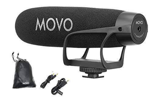 Movo VXR2021 Universal Supercardioid Condenser Shotgun Microphone Compatible with iPhone, Android Smartphones and Tablets. DSLR, Mirrorless Cameras, Camcorders, Recorders, Laptops, Computers and More