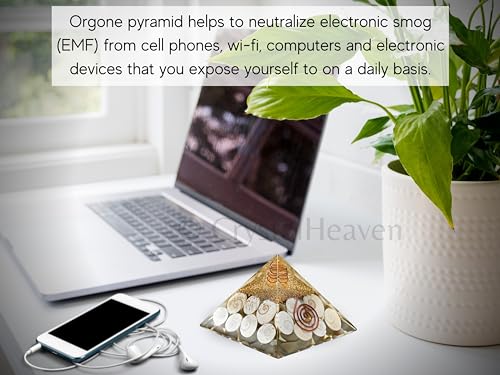 Image of Crystal Heaven Gomti Chakra Pyramid With Coil-Orgone Pyramid For Positive Energy,Vastu,Reiki And Chakra Healing