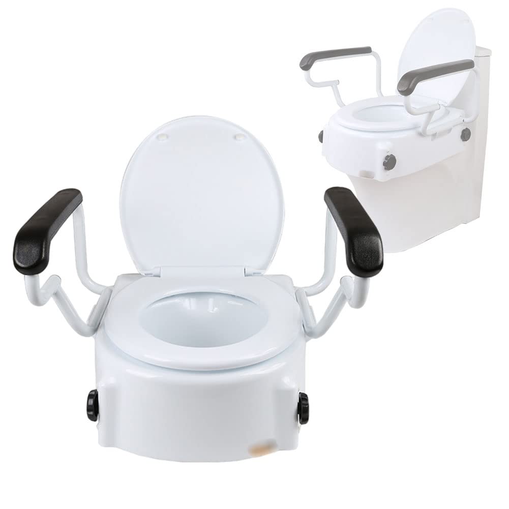 Buy YZDKJDZ Raised Toilet Seat with Padded Armrests, Heavy Duty Medical