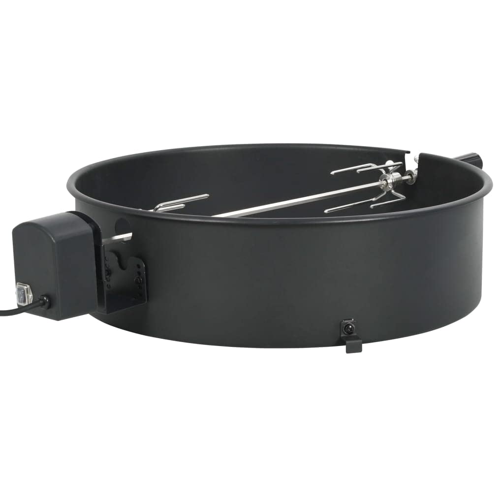 Juego de asador para barbacoa, 57 cm, acero esmaltado y motor