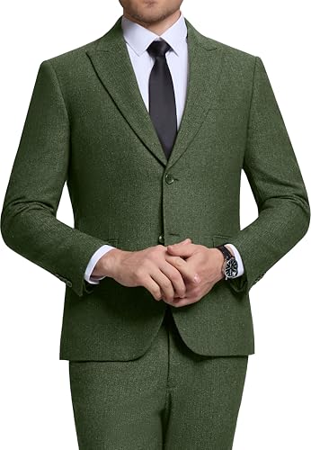 Mens Blazer Formal Vintage Herringbone Tweed Suit Jacket Men Wool Blend 2 Button Peak Lapel Sport Coats for Men Wedding Prom2