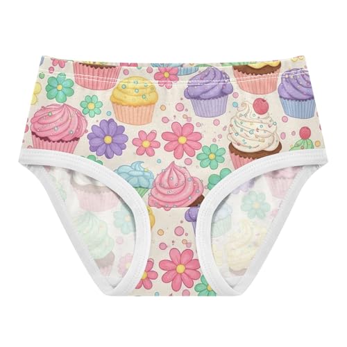 Animal Toddlers Underwear Floral 2t Cotton Panties for Girl Colorful Cupcakes Floral Sweets Briefs Kids Undies