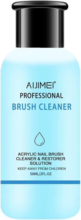 AIJIMEI Acrylic Nail Brush Cleaner Acrylic Brush Cleaner Liquid Acrylic Paint Brush Cleaner Nails Artist Acrylic Brush Cleaner 58ml 2.1 FL.OZ