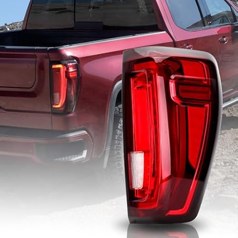 Clidr LED Tail Light Assembly Compatible with 2019-2023 GMC Sierra 1500 84968741 (Only fit for Factory LED Tail Light Models) Passenger Right Side Cover
