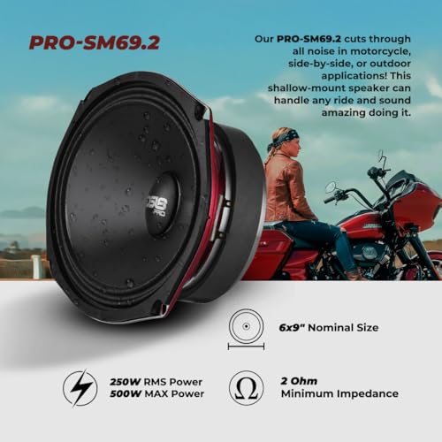 DS18 PRO-SM69.2 6x9 Shallow Water Resistant Cone Mid-Range Loudspeaker 500W Max Power, 250W RMS, 2 Ohms - Perfect for Motorcycle Applications (1 Speaker) by DS18 - Used condition - Image 2