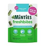 Minties FreshBites Soft and Chewy Dental Treats, Low Calorie Natural Mint Flavored Dental Chews for Dogs, 50 Count, Dog Chews Clean Teeth, Fight Bad Breath, Removes Plaque and Tartar