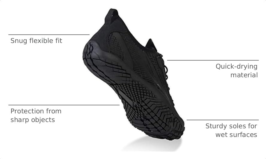 Image of Water Shoes for Men Barefoot Quick-Dry Aqua Sock Outdoor Athletic Sport Shoes for Kayaking, Boating, Hiking, Surfing, Walking