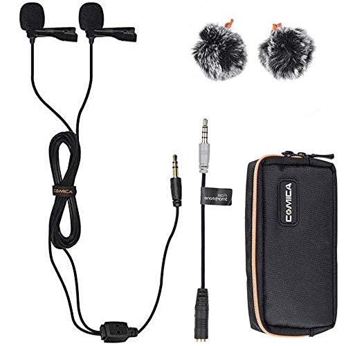 Viewflex CVM-D02 Doppel kopf Lavalier Revers Mikrofon Kondensator Omnidirektionales clip-on mikrofon für Canon Nikon Sony DSLR-Kameras,iPhone