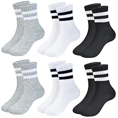 6 Pairs-striped, 2black+2grey+2white
