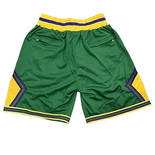 D-5 Men Basketball Shorts Mighty Ducks Sport Shorts Green/Black (As1, Alpha, M, Regular, Regular, Green) #TOP1