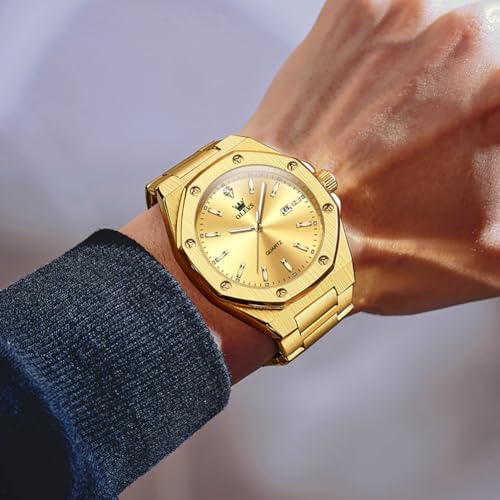 OLEVS Watches for Men Dress Stainless Steel Big face Waterproof Luxury Men’s Wrist Watch with Date Casual Blue/Black/Gold/Silver Reloj para Hombre4