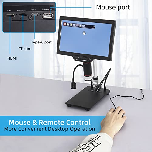 Digital Microscope,10.1Microscope With Adjustable Display Bracket, Koolertron1600X Usb Coin Microscope Camera With Uv Filter Hd Mirror,Mouse And Remote Control,Support App Control For Adult Kids Coins #TOP2