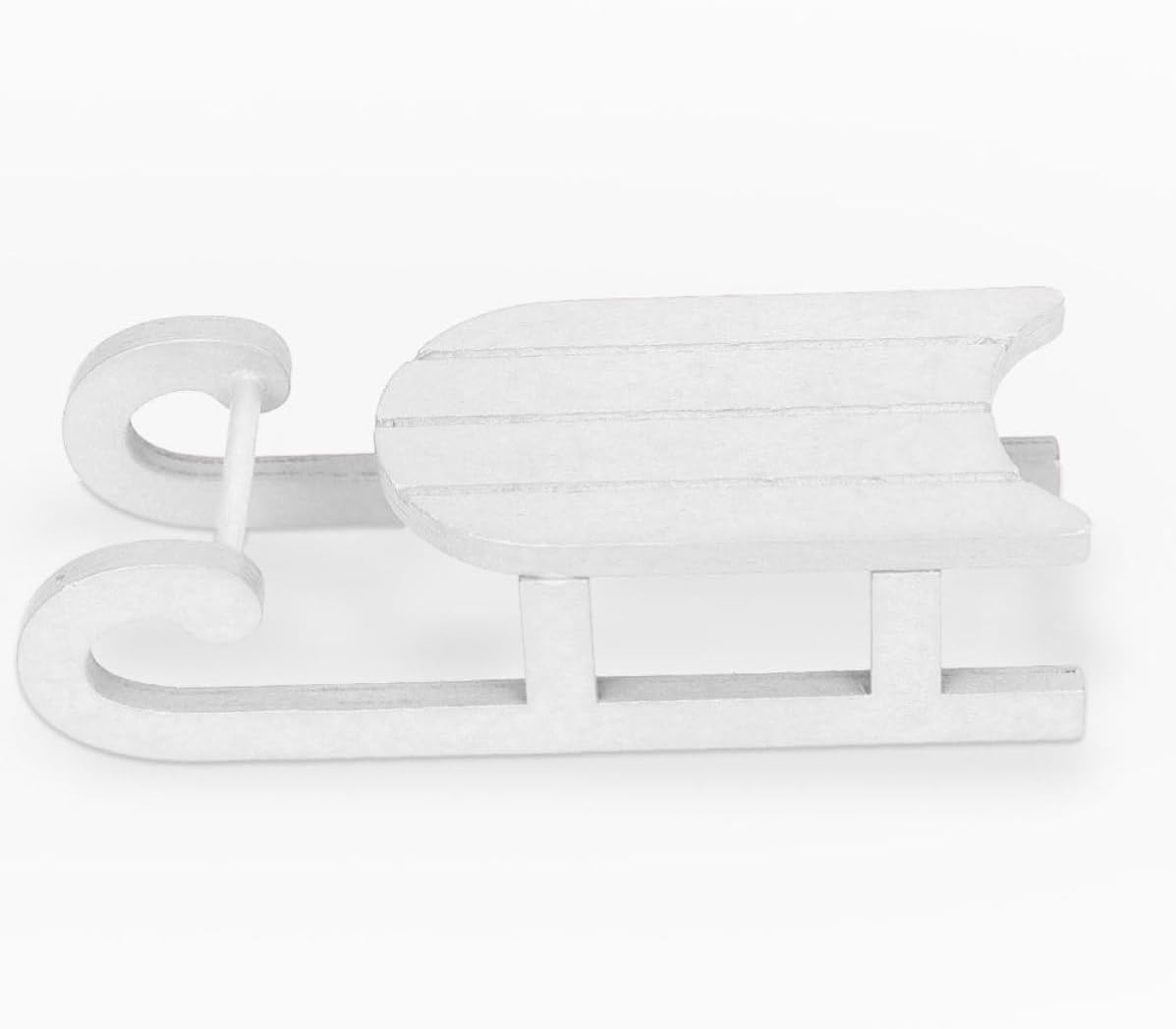 4pcs Wooden Sleigh Christmas Ornament for Desktop Home Decor White