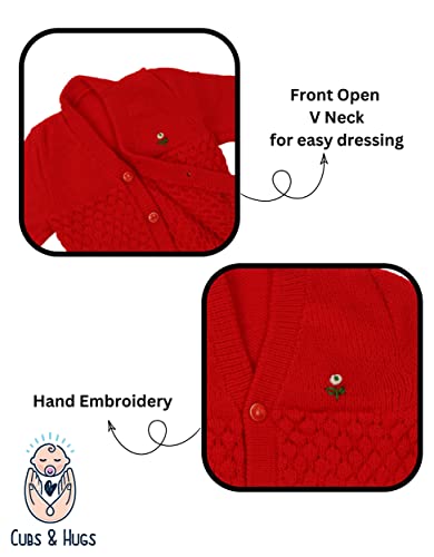 Image of CUBS & HUGS Baby Girl's Wool V-Neck Sweater