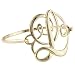 Goldtone Letter L Chic Cursive Monogram Initial Statement Bangle Bracelet