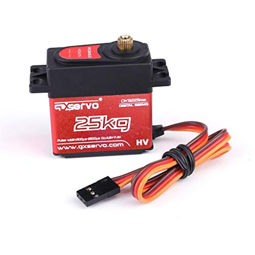 Muicook Hs3225 180 Degree Micro Servo Motor Digital Rc Servo 25kg Torque Waterproof Metal Rc Servo Motor (Red)